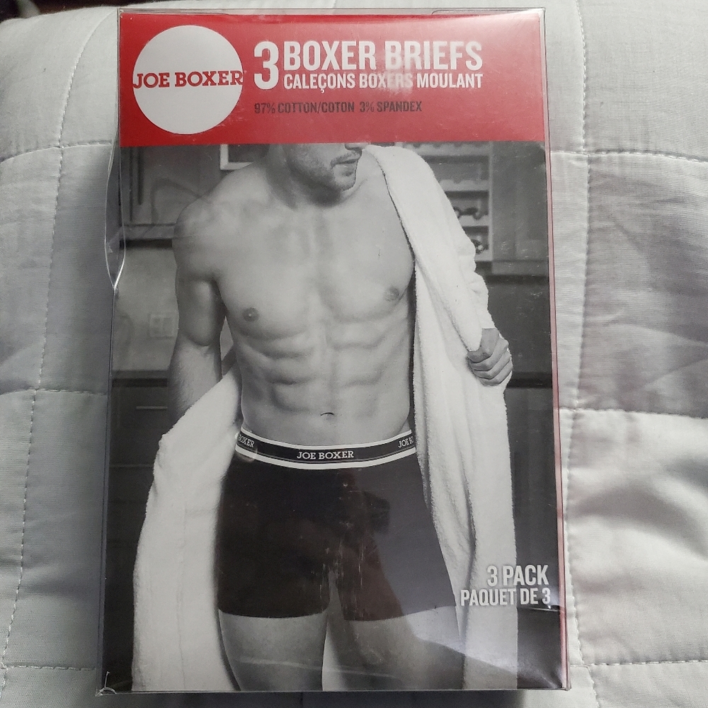 Joe Boxer 3 Boxer Briefs - Red M/M (32-34)